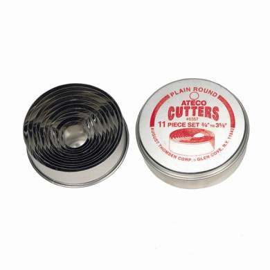 August Thomsen 5357 11-Piece Plain Round Cutter Set , 3/4-3-5/8", Stainless Steel