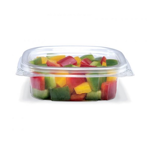 Placon CS04 Crystal Seal 4oz Plastic Hinged Container, PET, 4oz, Clear (Case of 400)