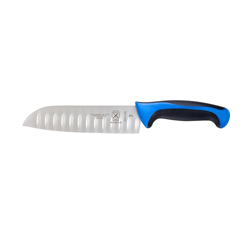 Mercer Culinary M22707BL Millennia® Santoku Knife, 7", Blue Handle