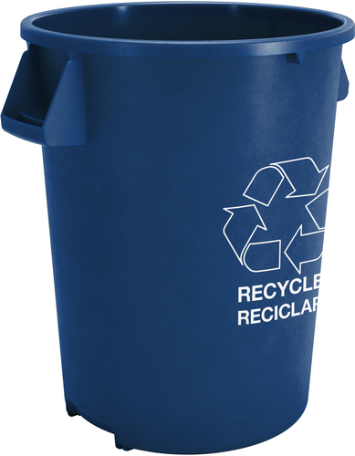 Carlisle 841032REC14 Bronco Recycle Waste Container, 32 Gallon, Blue