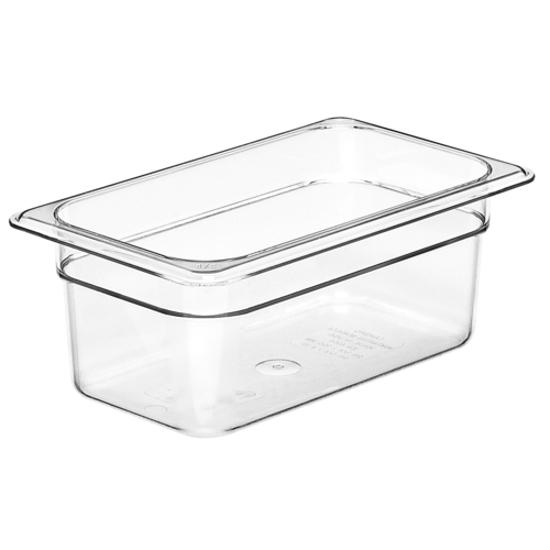 Cambro 44CW135 Camwear Food Pan, 1/4 Size, 4" Deep, Clear