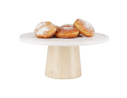 Cal-Mil 22378-125-71 Round Cake Stand w/ White Corian Plate, 12"