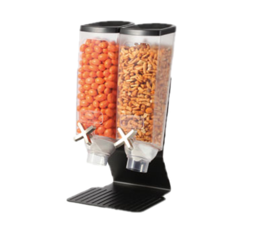 Rosseto EZ50299 EZ-PRO Tabletop Double Black Dry Product Dispenser - 1 Gallon