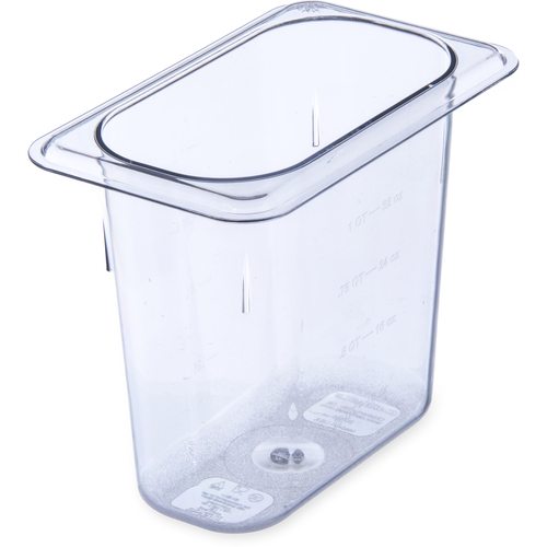 Carlisle 3068807 StorPlus Food Pan, 1/9 Size, 6" Deep, Clear
