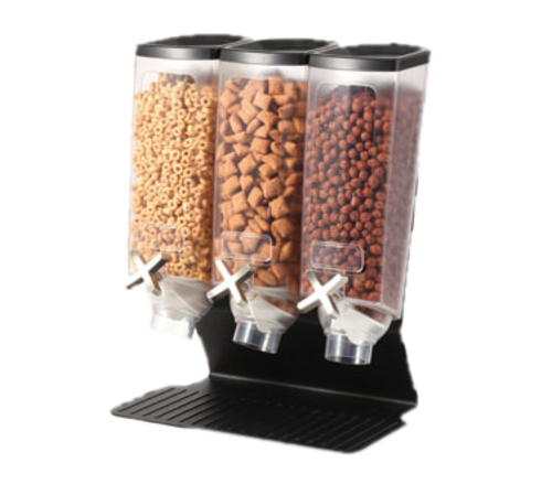 Rosseto EZ50399 EZ-PRO Tabletop Triple Black Dry Product Dispenser, 1 Gallon