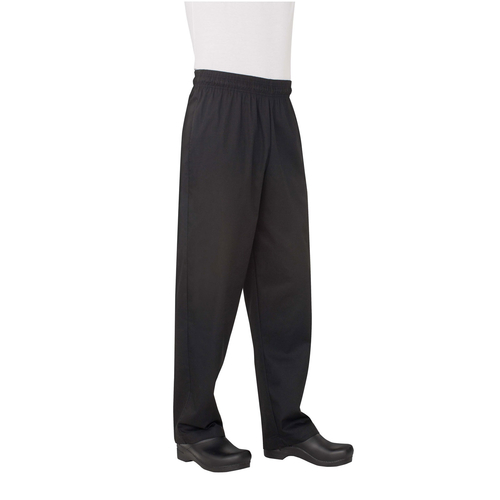 Chef Works Men's Basic Baggy Black Chef Pants, XL