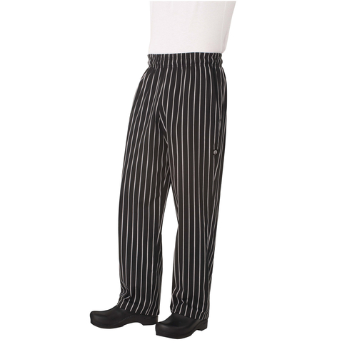 Chef Works GSBP000L Men's Designer Baggy Chalk Stripe Chef Pants, Large