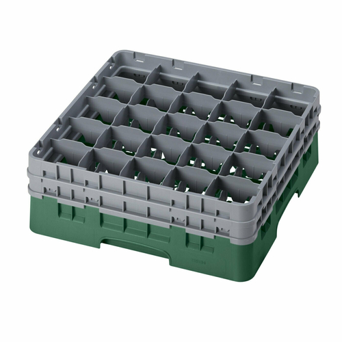 Cambro 25S534119 Plate Rack, 25-Compartment w/ 2 Extensions, Sherwood Green