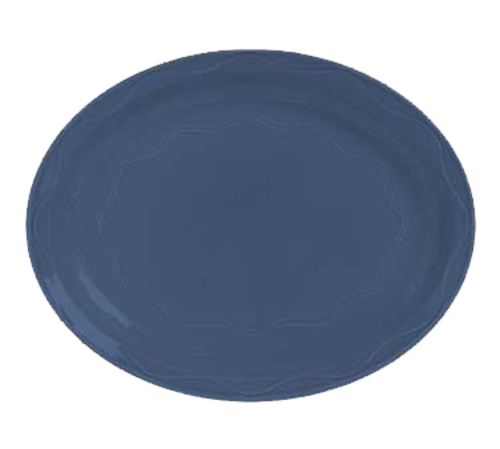 Libbey 903032615 Cantina 9-5/8"X7-5/8" Oval Carved Platter, Blueberry (Case of 12)