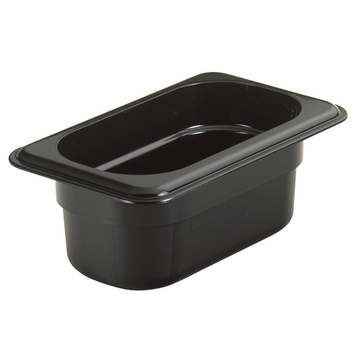 Cambro 92CW110 Camwear Food Pan, 1/9 Size, 2-1/2" Deep, Black