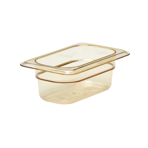 Cambro 92HP150 H-Pan High Heat Food Pan, 1/9 Size, 2-1/2" Deep, Amber