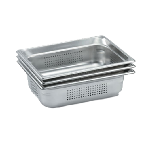 Vollrath 90263 Super Pan 3® Steam Table Pan, 1/2 Size Gastronorm, 6" Deep, Perforated, 22 ga.