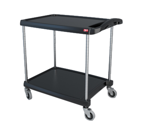 Metro MY2030-24BL myCart Two-Shelf Utility Cart, 24"X35", Black
