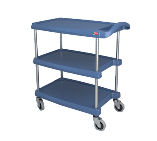 Metro MY1627-34BU myCart Three-Shelf Utility Cart, 18"X32", Blue