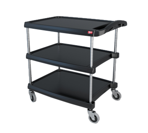 Metro MY2030-34BL myCart Three-Shelf Utility Cart, 24"X35" Black
