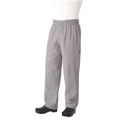 Chef Works NBCP000XL Men's Basic Baggy Checkered Chef Pants, XL