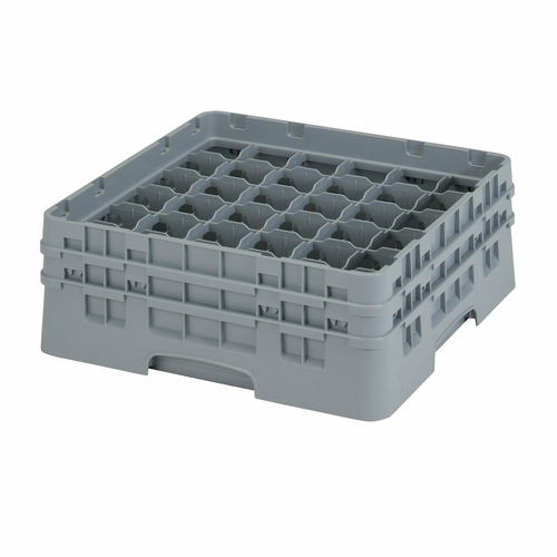 Cambro 36S434151 Camrack Glass Rack, With 2 Soft Gray Extenders, Full Size