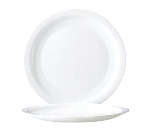 Arc Cardinal N6393 Restaurant White Narrow Rim Dinner Plate, 10-1/4", White (Case of 12)