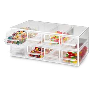 Cal-Mil 287 Clear Topping Dispenser With 8 Notched Drawers