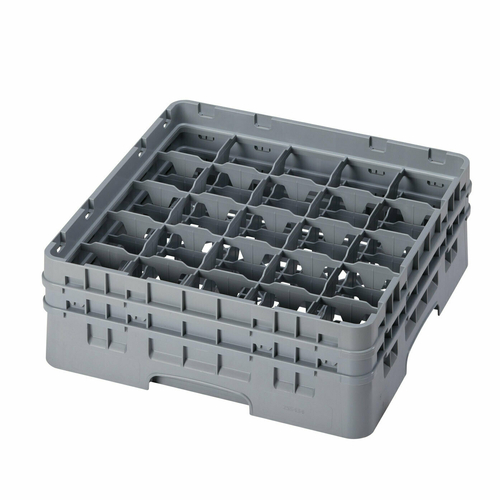 Cambro 25S434151 Camrack Glass Rack, 25 Compartment, Full Size, Gray