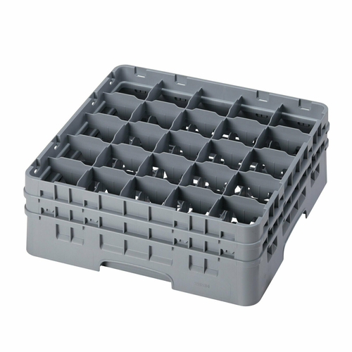 Cambro 25S534151 Camrack Glass Rack w/ 2 Extenders, Full Size, Gray