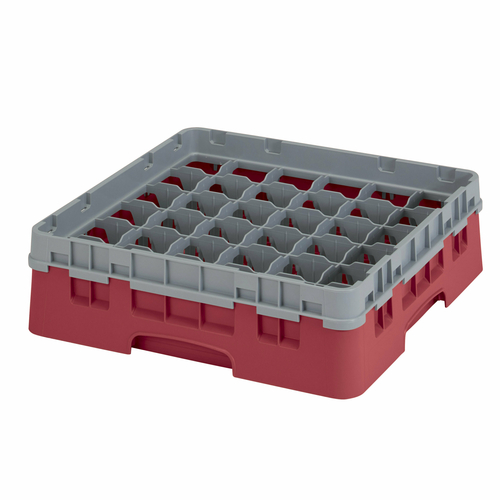 Cambro 36S318416 Camrack Glass Rack, 36 Compartments, Full Size, Red/Gray