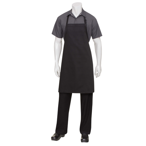 Chef Works F8 BLK0 Butcher Bib Apron, 34"L x 24"W, Black