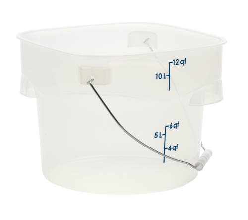 Cambro PWB12PROPP190 CamRound FreshPro Pail w/ Bail, 12qt, Translucent