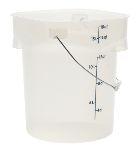 Cambro PWB18PROPP190 CamRound FreshPro Pail w/ Bail, 18qt, Translucent