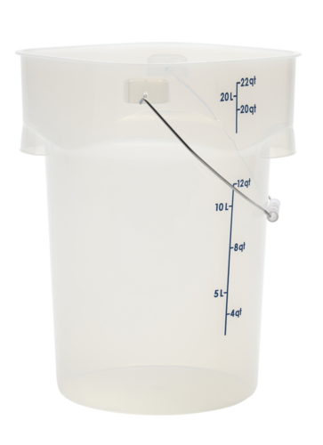 Cambro PWB22PROPP190 CamRound FreshPro Pail w/ Bail, 22qt, Translucent