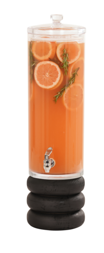 Cal-Mil 23796-3-13 Brooklyn Round Polycarbonate Ice Beverage Dispenser, 3 gal, 10.5"X10.5"X24", Black