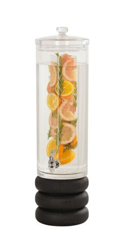 Cal-Mil 23796-3INF-13 Brooklyn Round Polycarbonate Infusion Beverage Dispenser, 3 gal, 10.5"X10.5"X24", Black