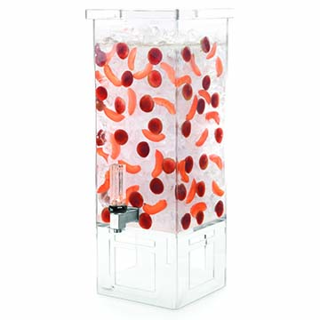Rosseto LD128 4 Gal Square Clear Acrylic Beverage Dispenser