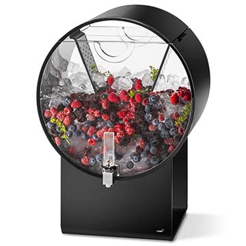 Rosseto LD183 Lucid Barrel 5 Gal Black Acrylic Beverage Dispenser
