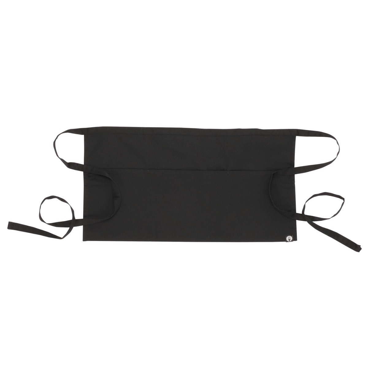 Chef Works F9 BLK0 Waist Apron, 12"L x 23"W, (3) Pockets