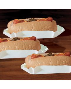 Hoffmaster BLHDFLSP Foot Long Fluted Hot Dog Tray, 10", White (Case of 250)