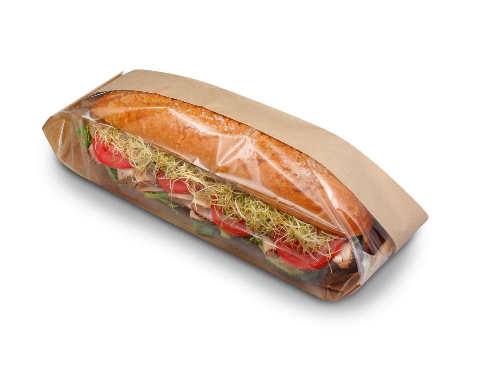 Bagcraft 300050 Baguette Deli Bag, Paper, 3-1/4"X2"X10-1/2", Natural (Case of 500)