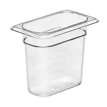 Cambro 96PCW135 Camwear Food Pan, 1/9 Size, 6" Deep, Clear