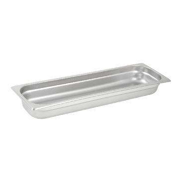 Winco SPJH-2HL Steam Table Pan 1/2 Size Long, 2-1/2'' Deep, 22 Gauge, Stainless Steel