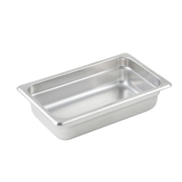 Winco SPJL-402  Steam Table Pan 1/4 Size, 2-1/2" Deep, 25 Gauge, Stainless Steel