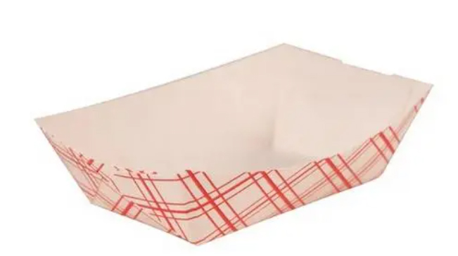 Kari-Out 8125 Food Tray, Paper, 1/4 lb, Red Plaid (Case of 1000)