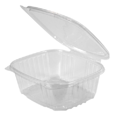 Darnell D756400 Hinged Plastic Deli Container w/ Lid, 64oz, Clear (Case of 200)