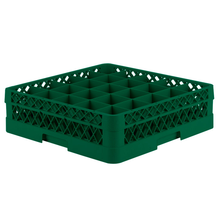 Vollrath TR6B-19 Full Size Glass Rack w/ 1 ext, (25) Compartment, Green