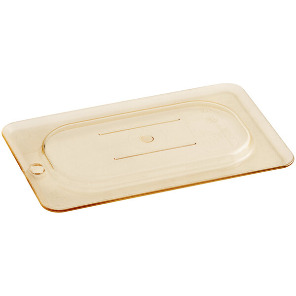 Cambro 90HPC150 H-Pan High Heat Food Pan Lid, 1/9 Size, Amber