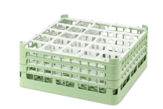 Vollrath 52710 Full Size 25 Compartment Glass Rack, PP, Light Green