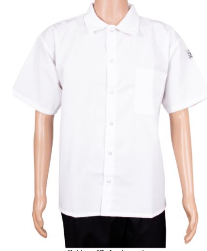 Chef Revival CS006WH-XL-01 Short Sleeve Cook Shirt, Poly/Cotton, White, XL