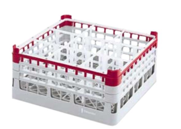 Vollrath 52776 Full Size 25 Compartment Glass Rack, XX-Tall, Light Green