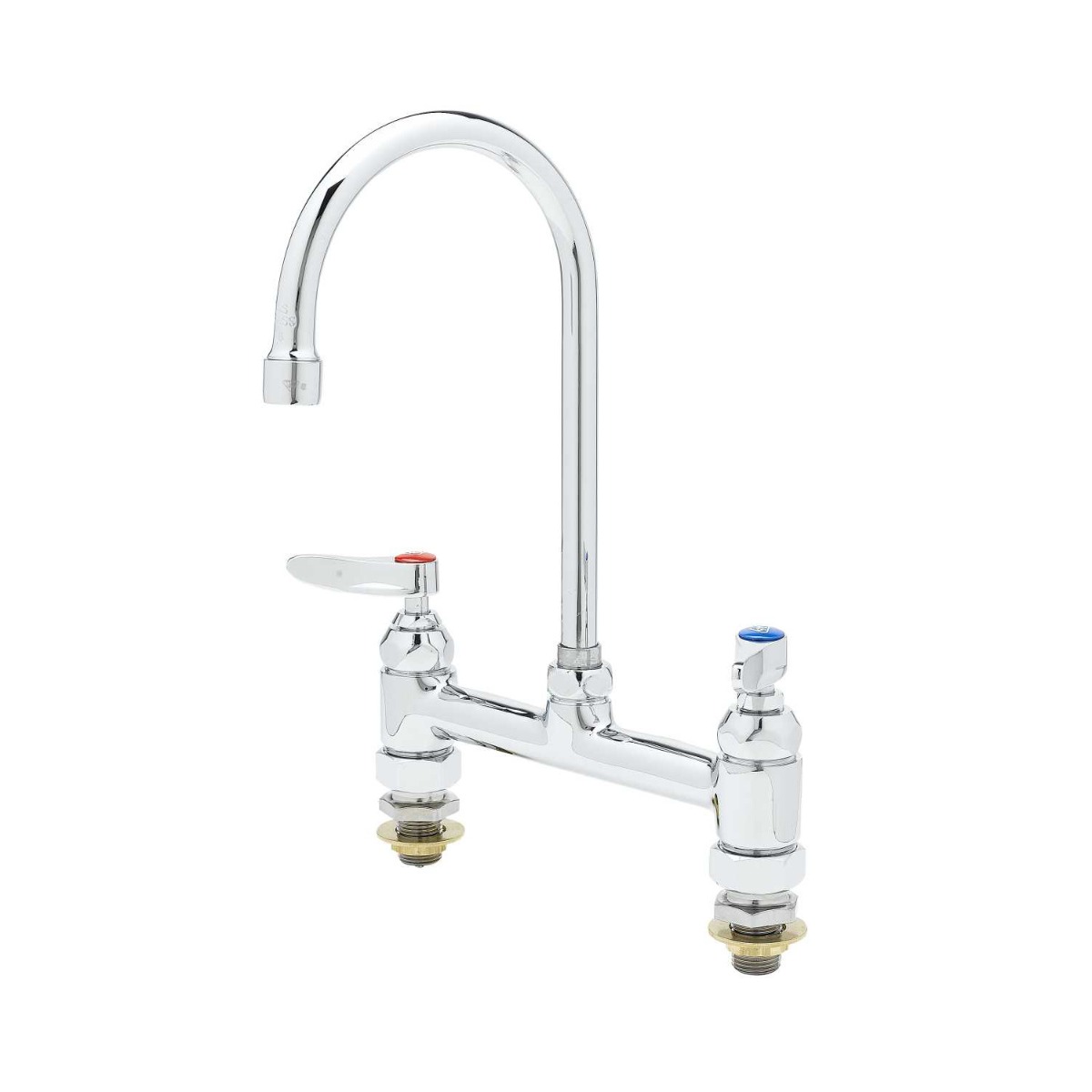 T&S Brass B-0321-CC  Deck Mount 6" Faucet with Swivel Gooseneck Nozzle and CC Inlets