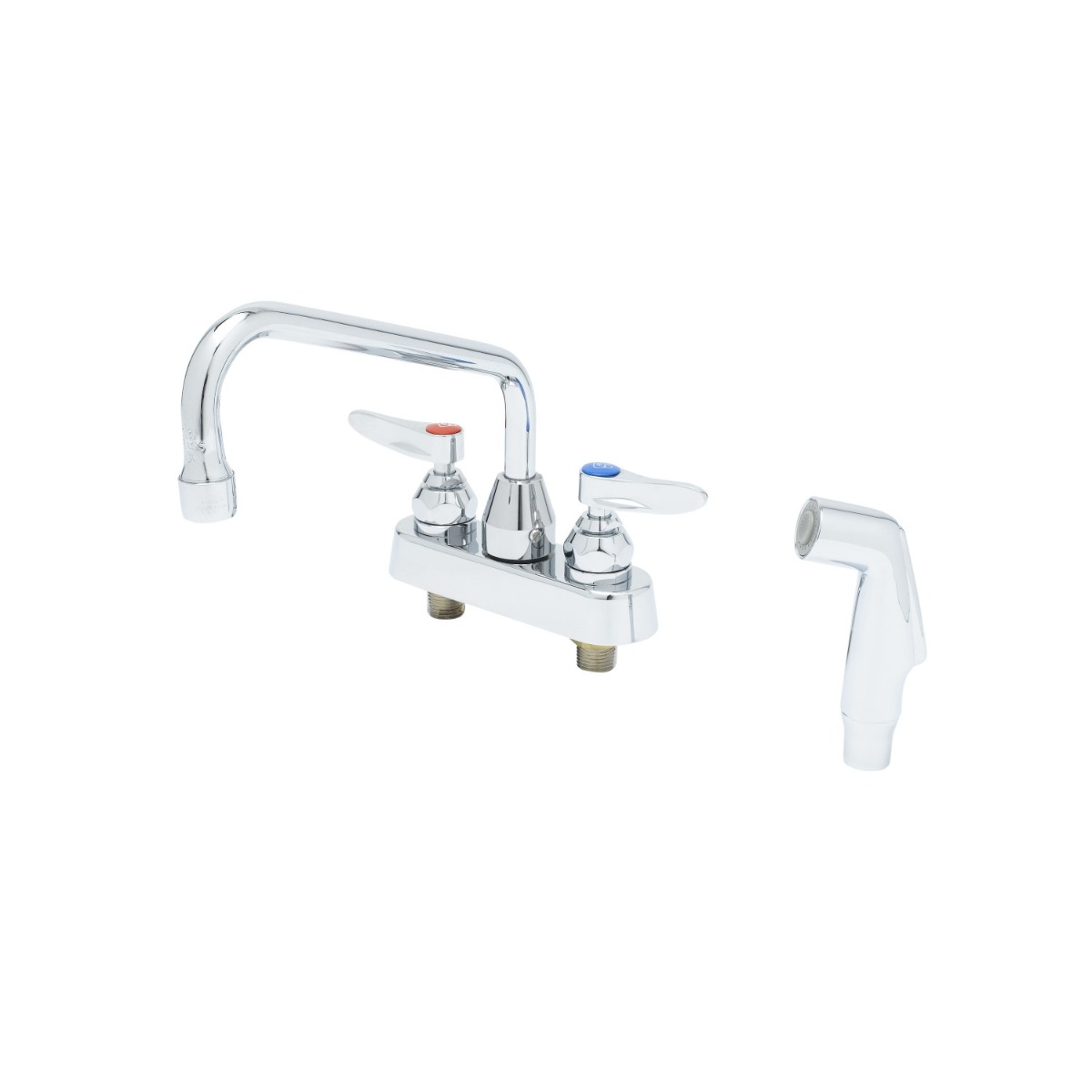 T&S Brass B-1171 Sink Faucet with Hose Spray, 4" Centers