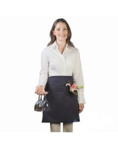 ERB Industries 18631 Bistro Half Apron 19"X28" 2 Pocket Black